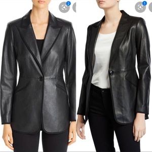 NEW Elie Tahari Black Leather Madison Blazer/Jacket Size 4/REAL LEATHER